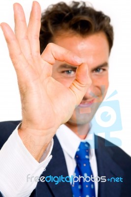 Business Man Giving Focus Gesture Stock Photo