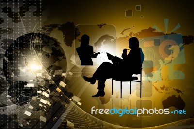 Business Man In Abstract Background Stock Image