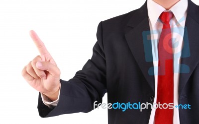 Business Man Pointing Finger Stock Photo