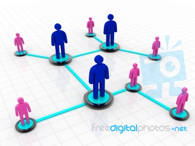 Business Network, Network Connecting Many Different People Stock Image