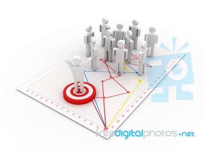 Business Network With One Person Connected To The Rest Stock Image