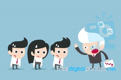 Business People And Angry Boss Stock Image