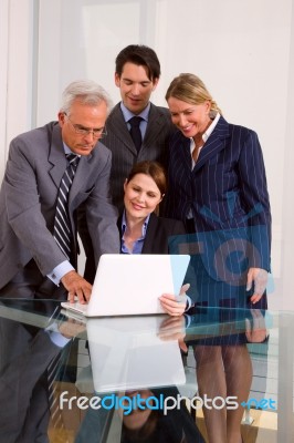 Business People Under Discussion Stock Photo