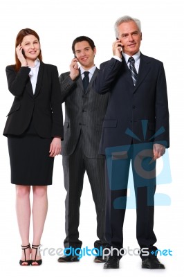 Business People With Phone Stock Photo