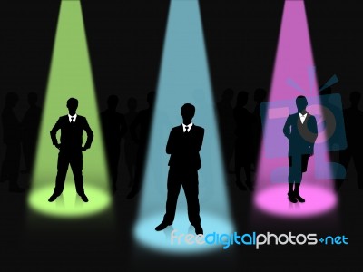 Business People With Spotlight Stock Image