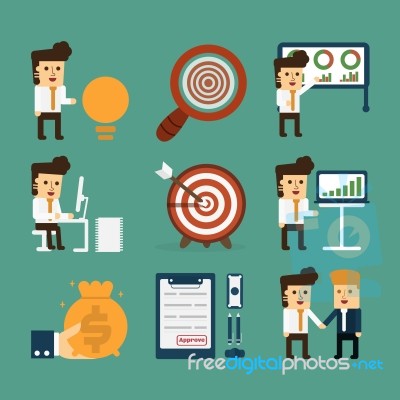 Business Story, Cartoon Concept Abstract Business Stock Image