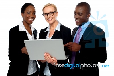 Business Team Using Laptop Stock Photo