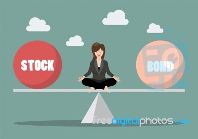 Business Woman Rebalancing Portfolio Stock Image