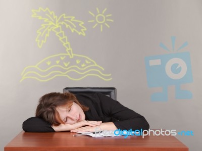 Business Woman Sleeping At A Desk Stock Photo Royalty Free Image