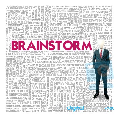 Business Word Cloud For Business And Finance Concept, Brainstorm… Stock Image