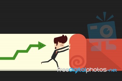 Businessman And Graph Stock Image