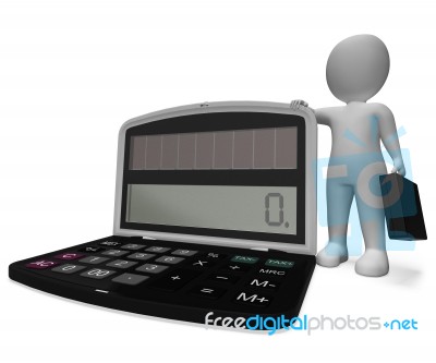 Businessman Finance Shows Math Earnings And Compute 3d Rendering… Stock Image
