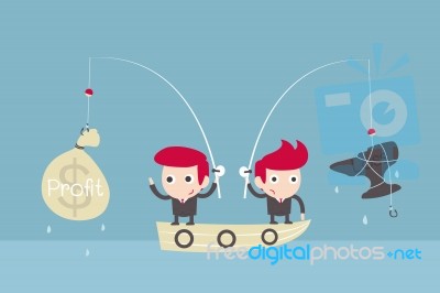 Businessman Fishing Stock Image