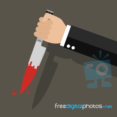 Businessman Holding A Knife In Hand Stock Image
