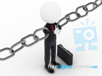Businessman Holding Chain Together Stock Image