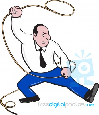 Businessman Holding Lasso Rope Stock Image