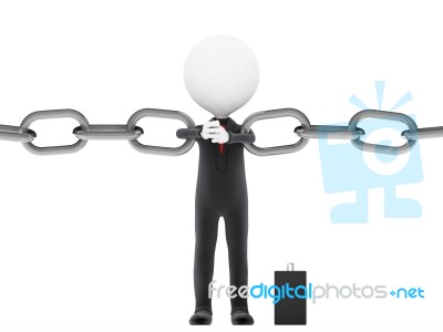 Businessman In The Chain Stock Image