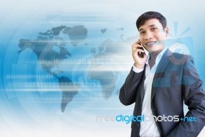 Businessman On The Phone Stock Photo