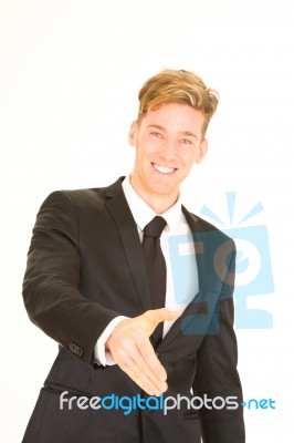 Businessman shaking hand Stock Photo