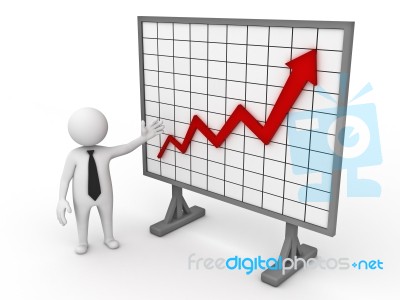 Businessman Showing Growth Graph Stock Image