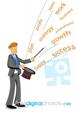 Businessman Showing Magic Stock Image