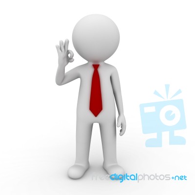 Businessman Showing OK Hand Sign Stock Image