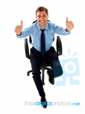 Businessman Showing Thumb Up Stock Photo