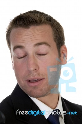 Businessman With Closed Eyes Stock Photo