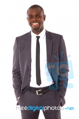 Businessman With Hands In Pocket Stock Photo