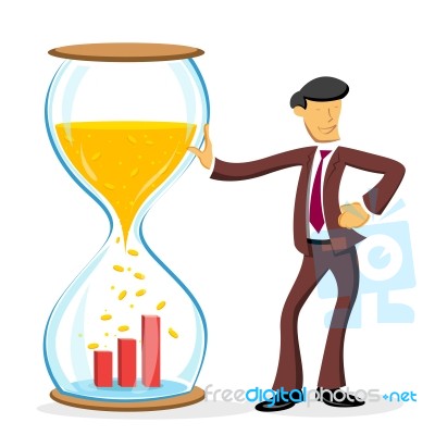 Businessman With Hourglass Stock Image