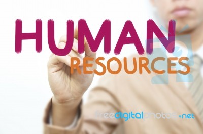 Businessman With Human Resource Stock Photo