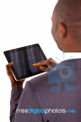 Businessman With Tablet Pc Stock Photo