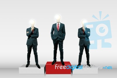 Businessmen Standing On Podium Stock Image