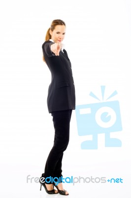 Businesswoman Point Out Stock Photo