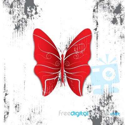 Butterfly With Grunge Background Stock Image