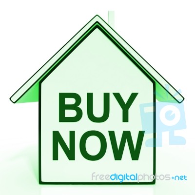 Buy Now House Shows Make An Offer On Home Stock Image