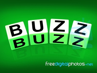 Buzz Blocks Indicate Excitement Attention And Public Visibility Stock Image