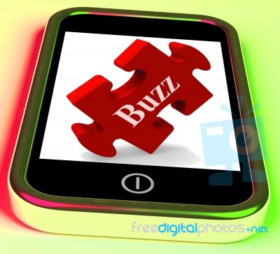 Buzz Smartphone Means Creating Publicity And Awareness Stock Image
