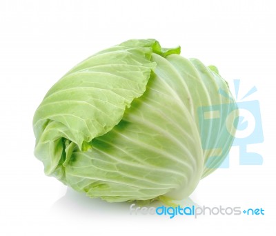 Cabbage Isolated On White Background Stock Photo