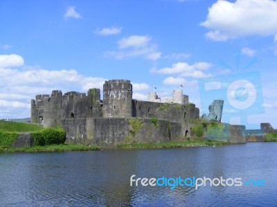Caerphilly Castle Stock Photo