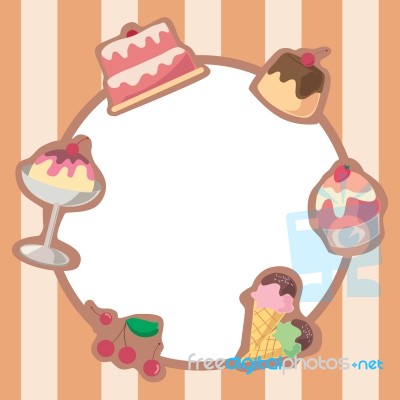Cake And Ice Cream Frame Background Stock Image