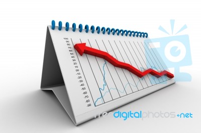 Calendar With Growing Chart Stock Image