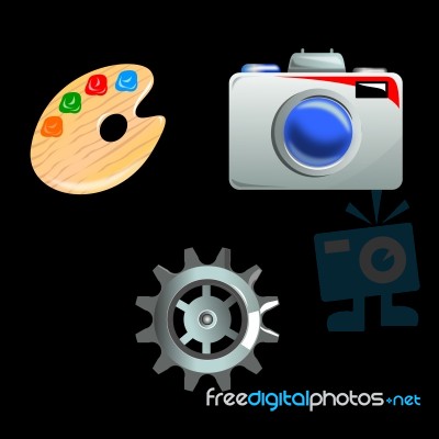 Camera Cog Palette Stock Image