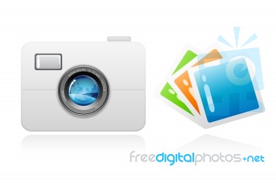 Camera With Photographs Stock Image