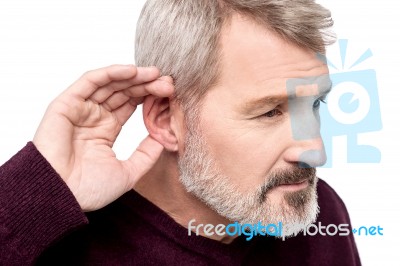 Can't Hear You, What Did You Say ? Stock Photo