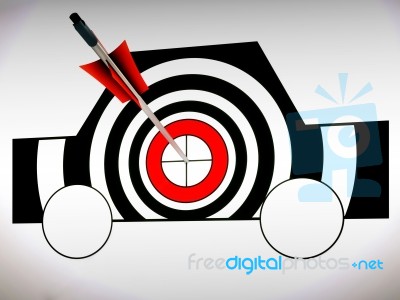 Car Target Shows Excellence And Accuracy Stock Image