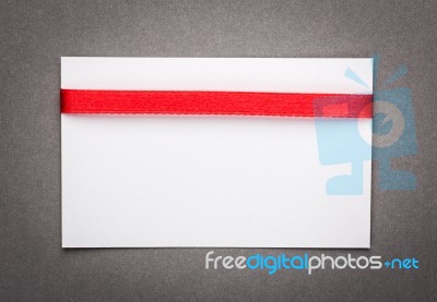 Card Note With Gift Bows And Ribbons.  Illustration Stock Photo