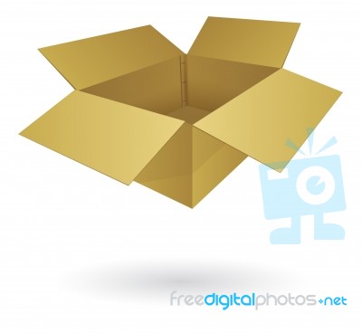Cardboard Box Isolated Stock Image
