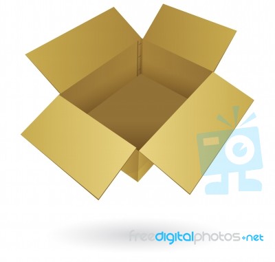 Cardboard Box Isolated Stock Image