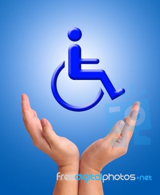 Care For Handicapped Person Stock Photo